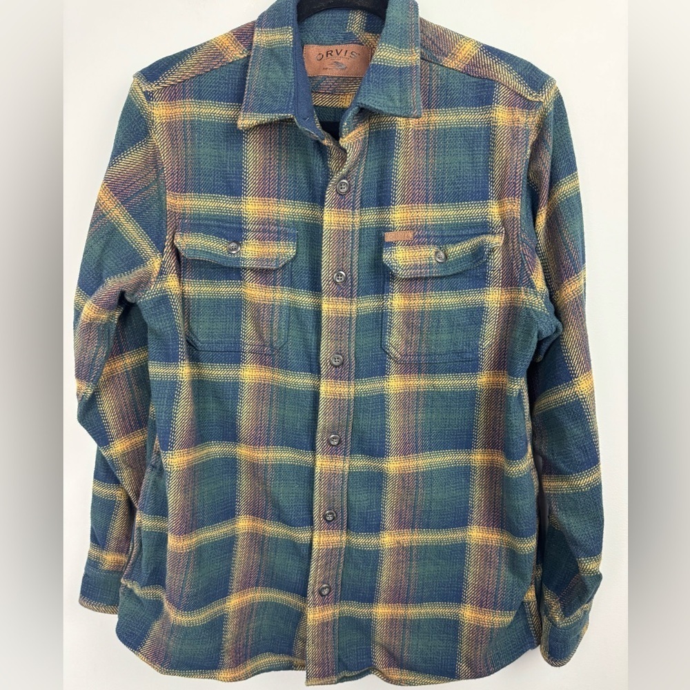 Orvis Heavyweight Double brushed Flannel Button Down Shirt size Small